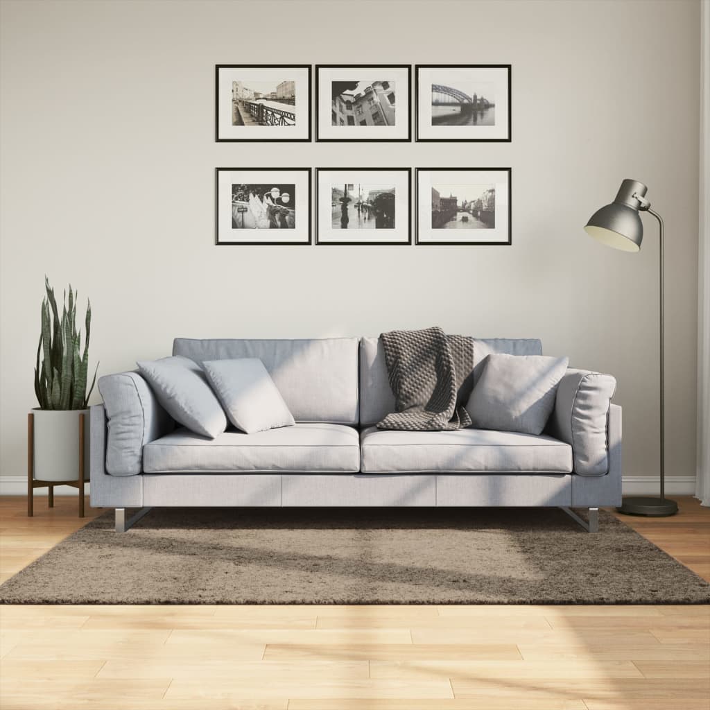 Vloerkleed ISTAN hoogpolig glanzend 120x170 cm grijs 120 x 170 cm Grijs