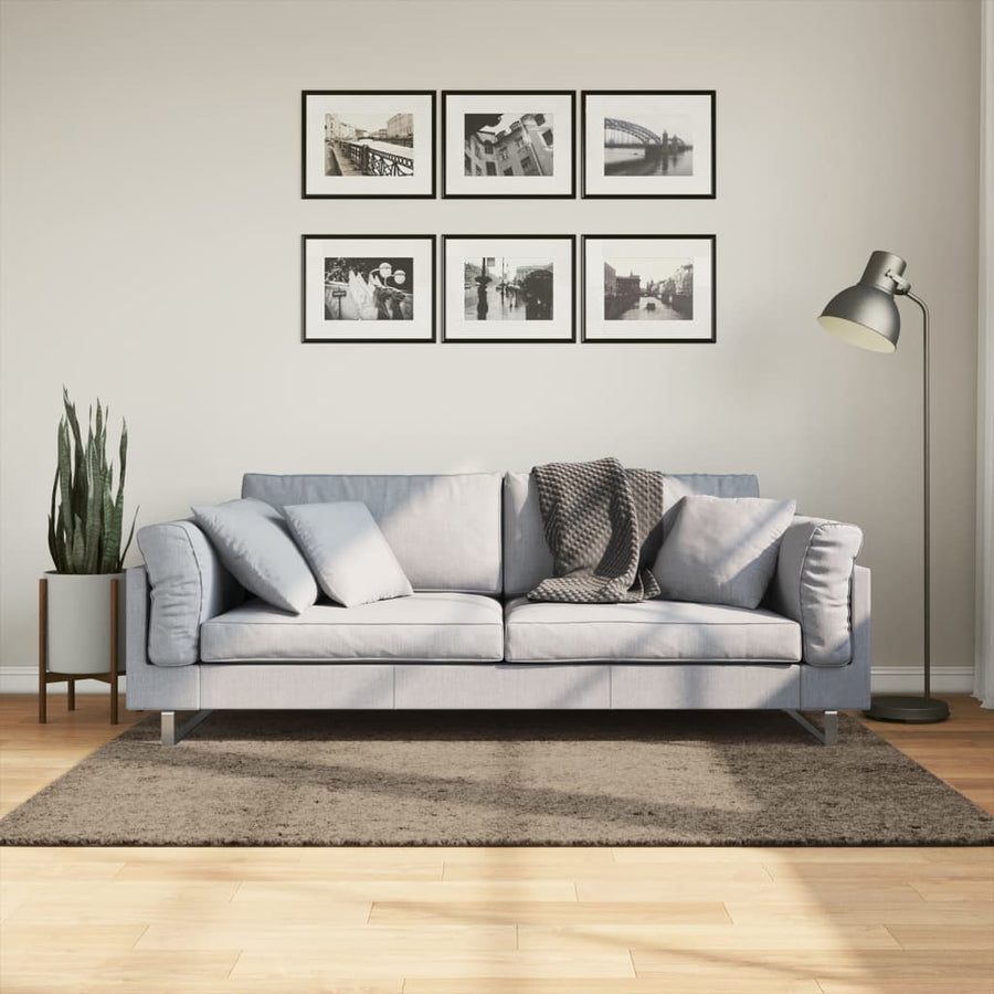 Vloerkleed ISTAN hoogpolig glanzend 120x170 cm grijs 120 x 170 cm Grijs