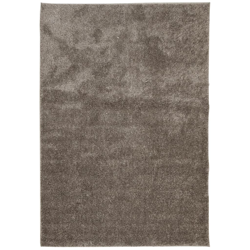 Vloerkleed ISTAN hoogpolig glanzend 160x230 cm grijs 160 x 230 cm Grijs
