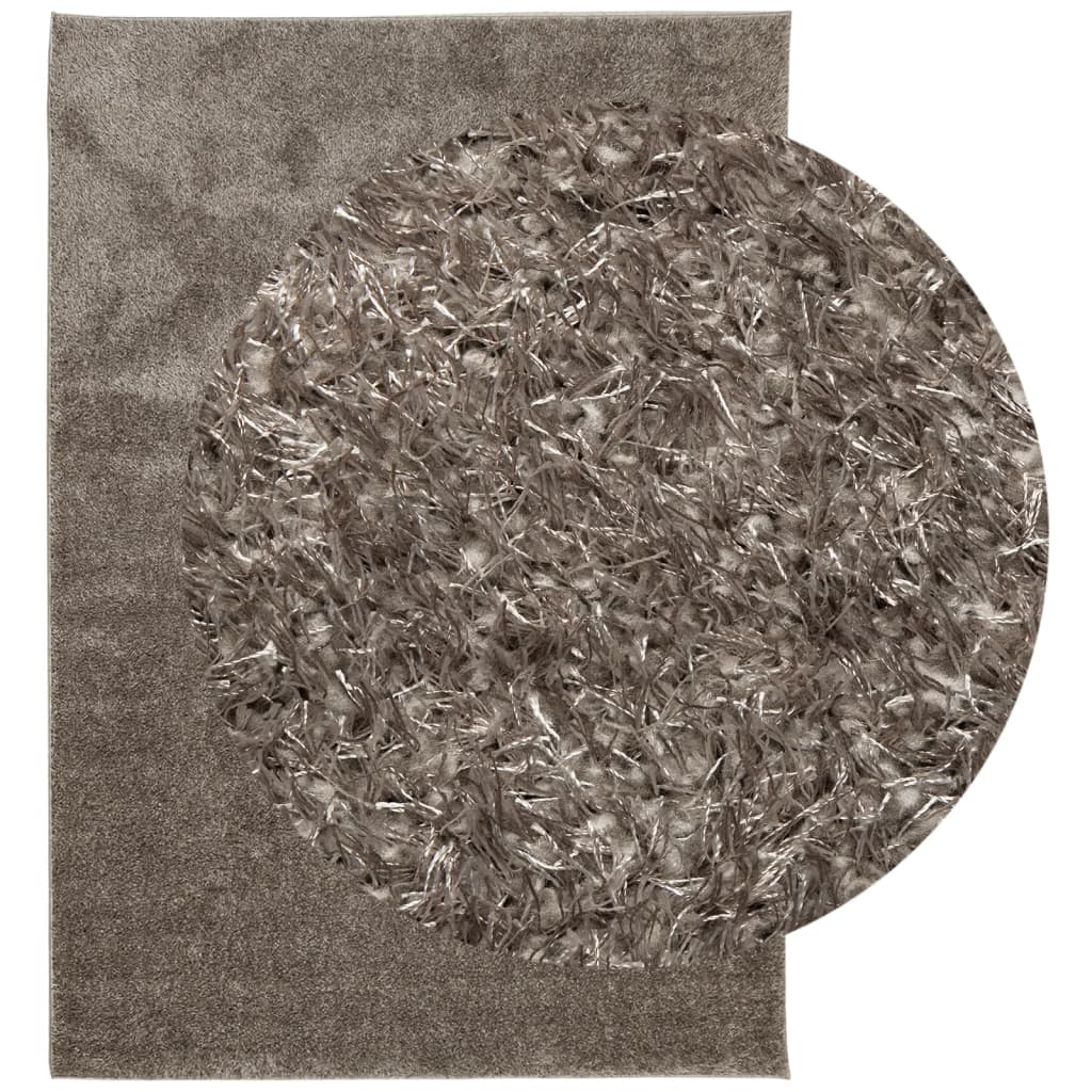 Vloerkleed ISTAN hoogpolig glanzend 160x230 cm grijs 160 x 230 cm Grijs