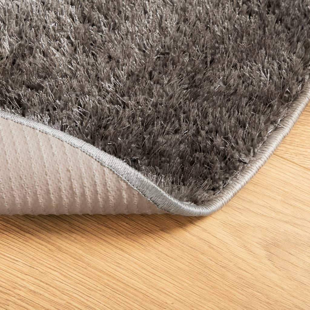 Vloerkleed Istan Hoogpolig Glanzend Grijs Ø 100 cm