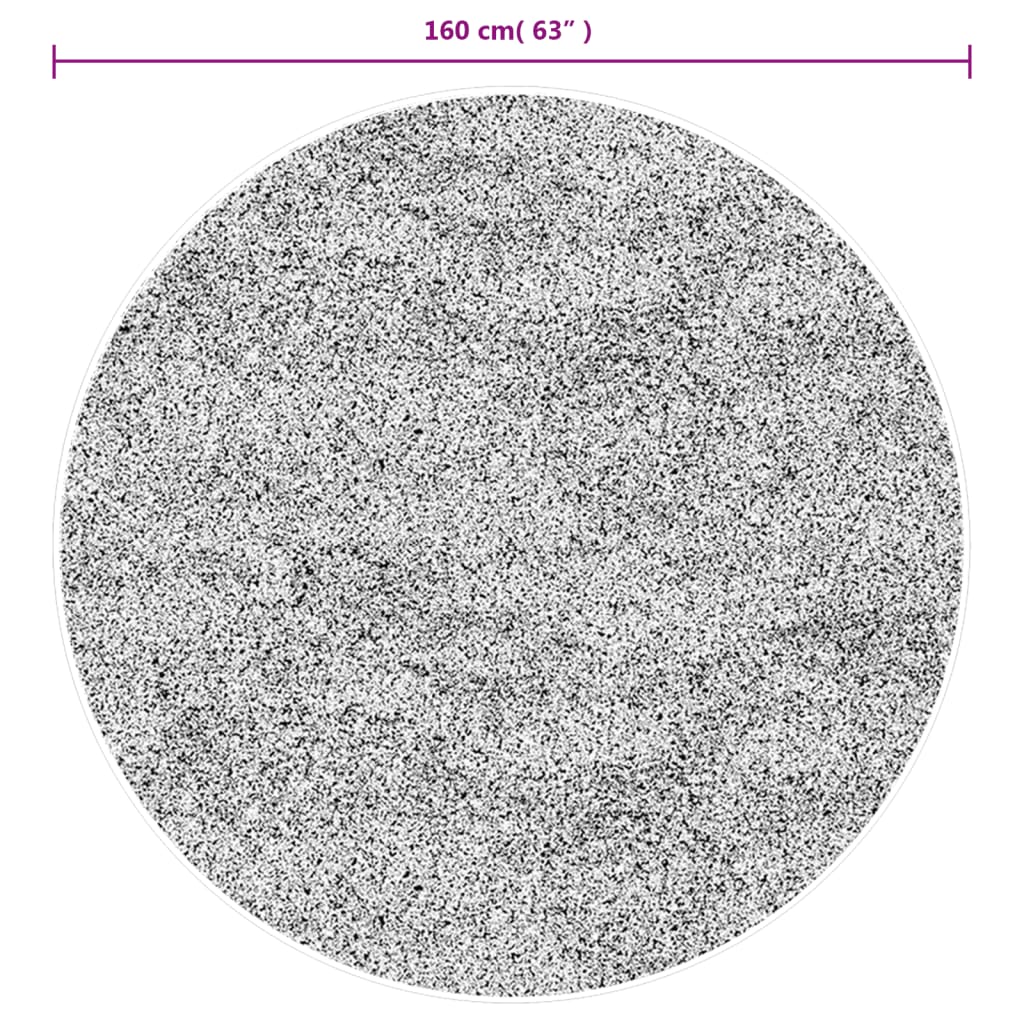 Vloerkleed ISTAN hoogpolig glanzend Ø 160 cm grijs Ø 160 cm Grijs