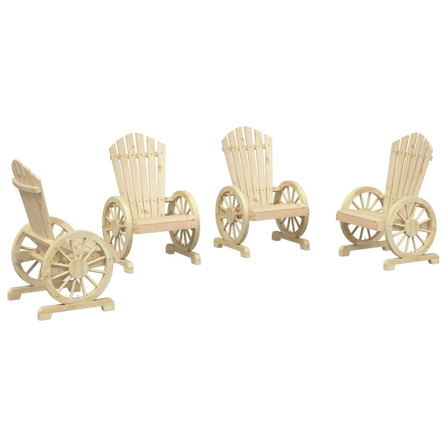 Tuinstoelen 4 St Adirondack Massief Vurenhout Zwart En Crème
