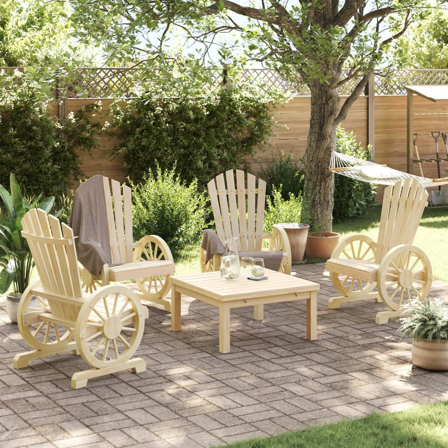Tuinstoelen 4 St Adirondack Massief Vurenhout Zwart En Crème
