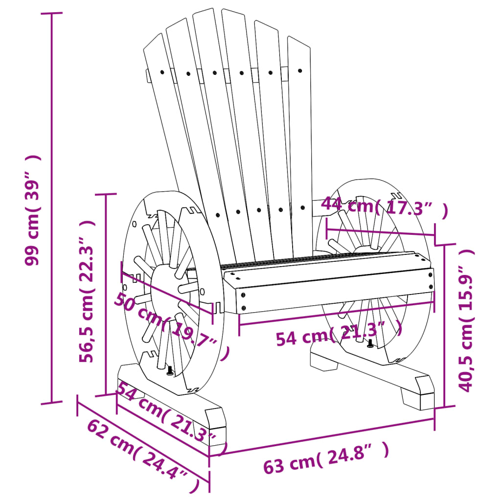 Tuinstoelen 4 St Adirondack Massief Vurenhout Zwart En Crème