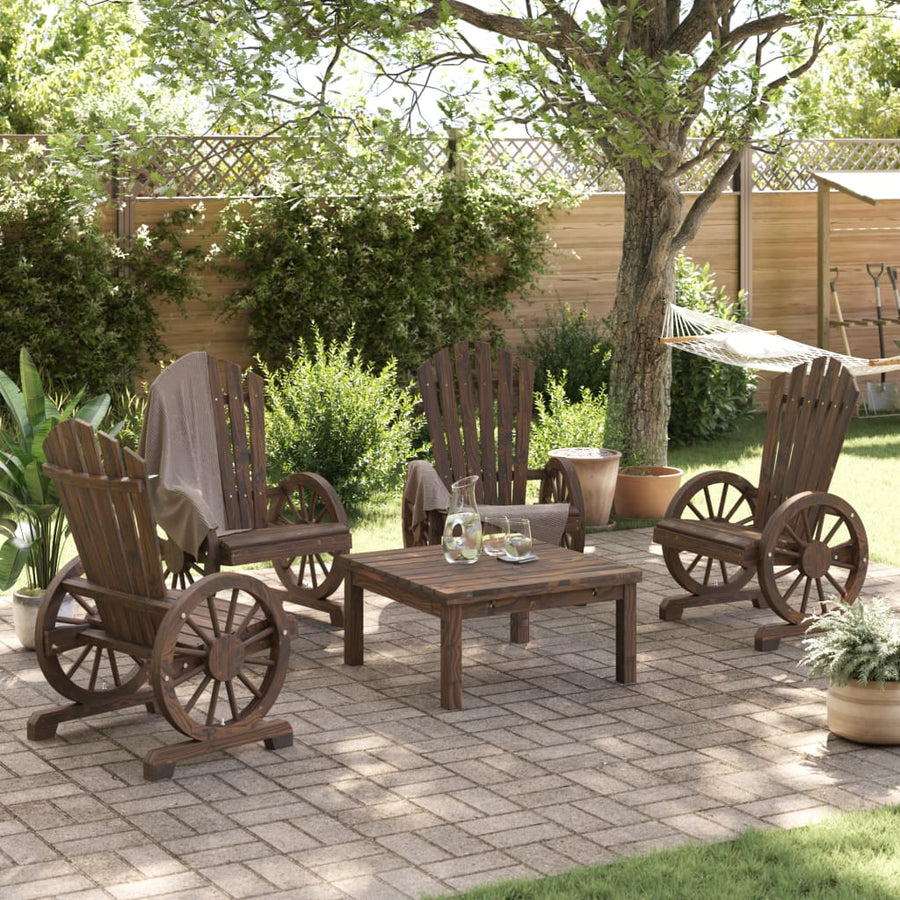 Tuinstoelen 4 St Adirondack Massief Vurenhout Beige En Antraciet