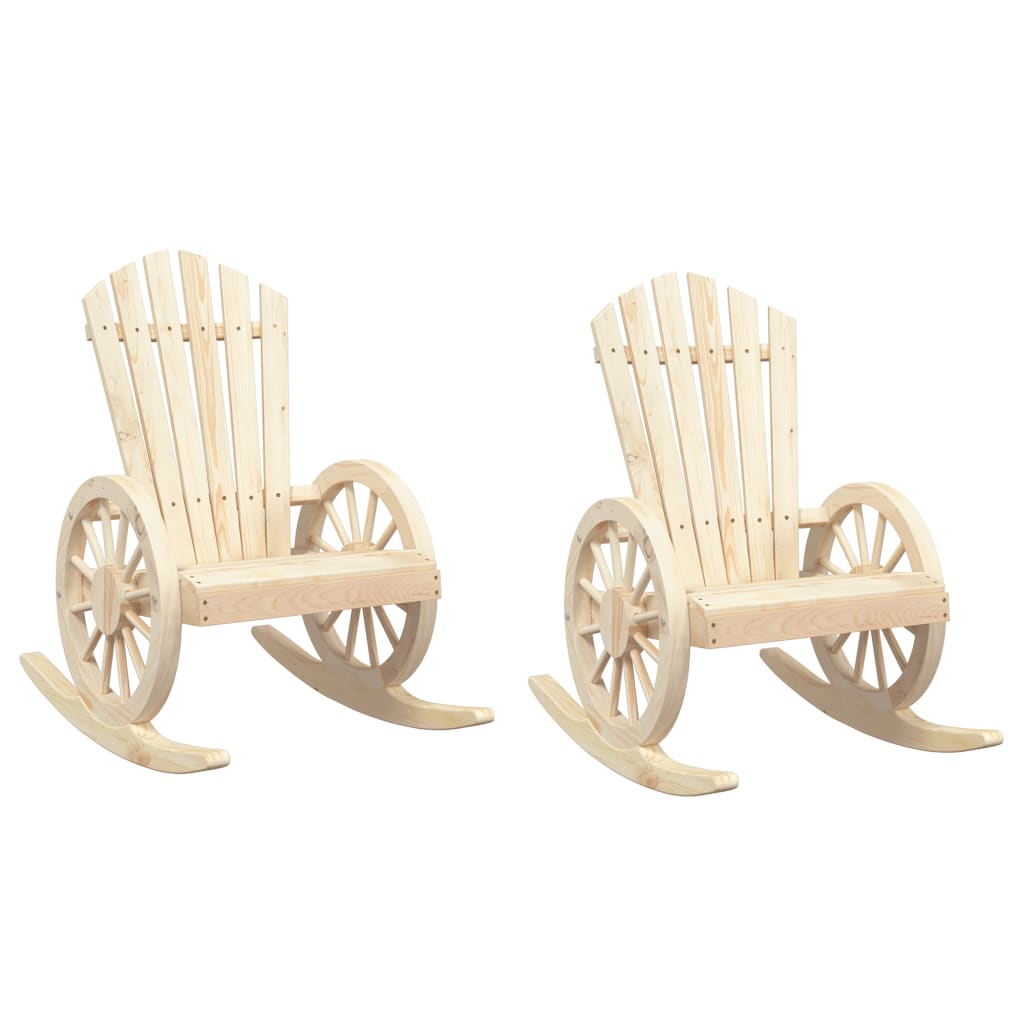 Schommelstoelen 2 St Adirondack Massief Vurenhout Zwart En Crème