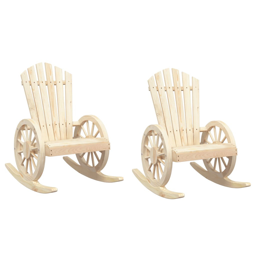 Schommelstoelen 2 St Adirondack Massief Vurenhout Zwart En Crème