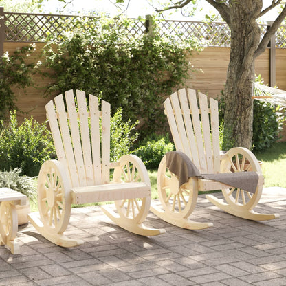 Schommelstoelen 2 St Adirondack Massief Vurenhout Zwart En Crème
