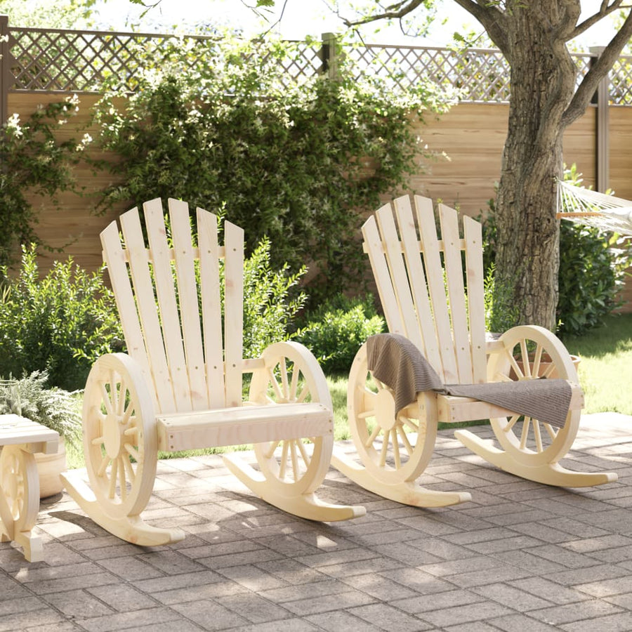 Schommelstoelen 2 St Adirondack Massief Vurenhout Zwart En Crème
