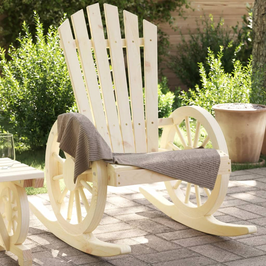 Schommelstoelen 2 St Adirondack Massief Vurenhout Zwart En Crème