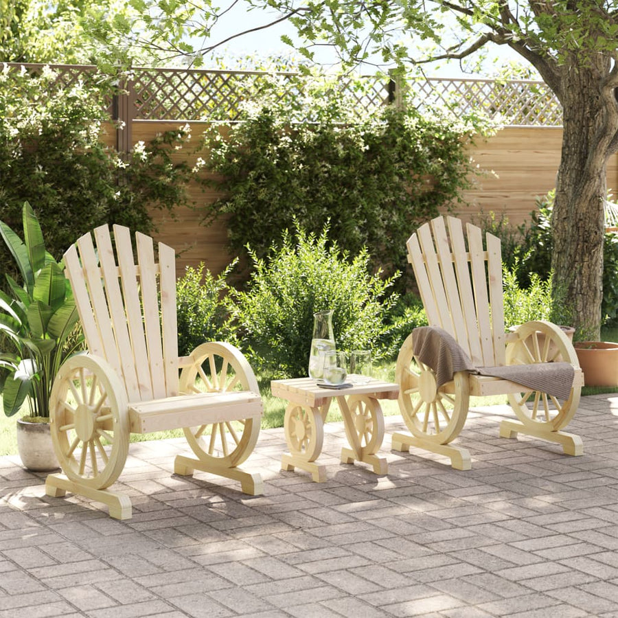 3-Delige Loungeset Massief Vurenhout