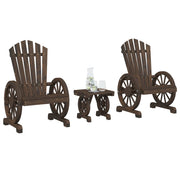 Loungeset 3-delig massief vurenhout bruin Adirondack
