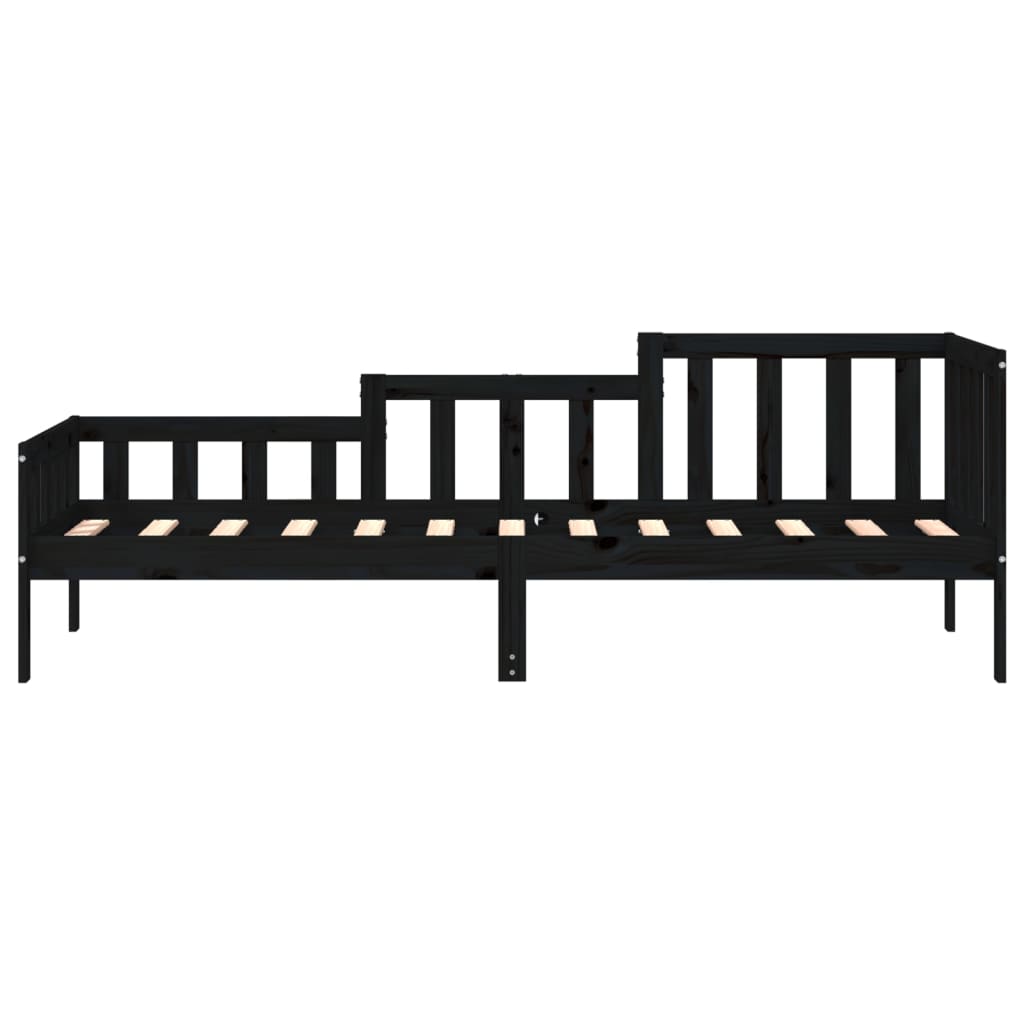 Slaapbank Massief Grenenhout 80 x 200 cm Zwart