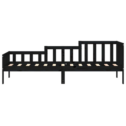 Slaapbank Massief Grenenhout 80 x 200 cm Zwart