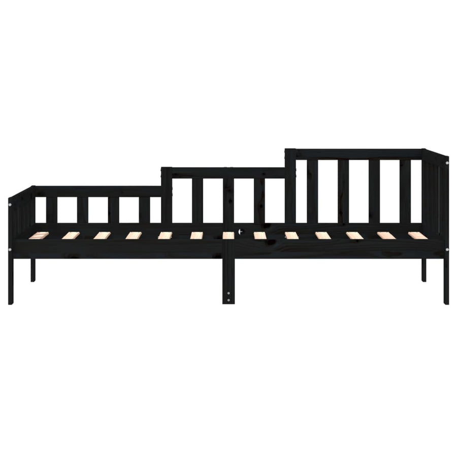 Slaapbank Massief Grenenhout 80 x 200 cm Zwart