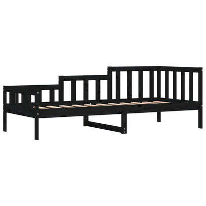 Slaapbank Massief Grenenhout 80 x 200 cm Zwart
