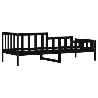 Slaapbank Massief Grenenhout 80 x 200 cm Zwart