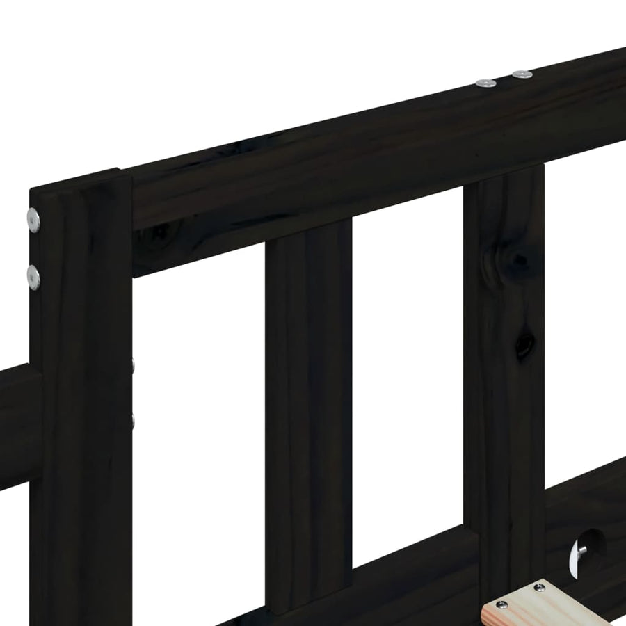 Slaapbank Massief Grenenhout 80 x 200 cm Zwart