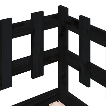 Slaapbank Massief Grenenhout 80 x 200 cm Zwart