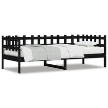 Slaapbank Massief Grenenhout 90 x 190 cm Zwart