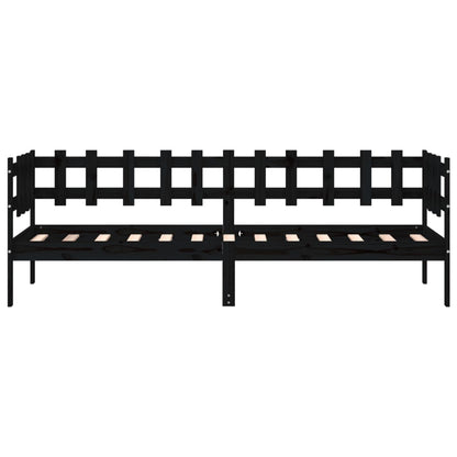 Slaapbank Massief Grenenhout 90 x 190 cm Zwart