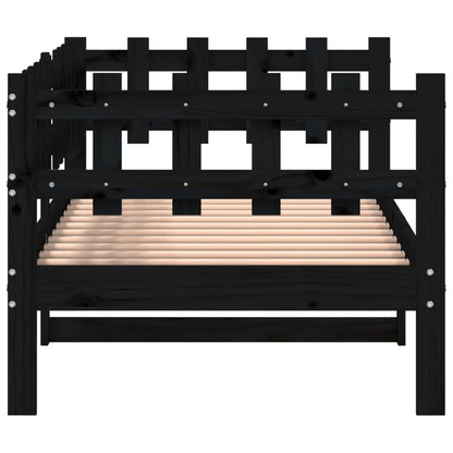 Slaapbank Massief Grenenhout 90 x 190 cm Zwart
