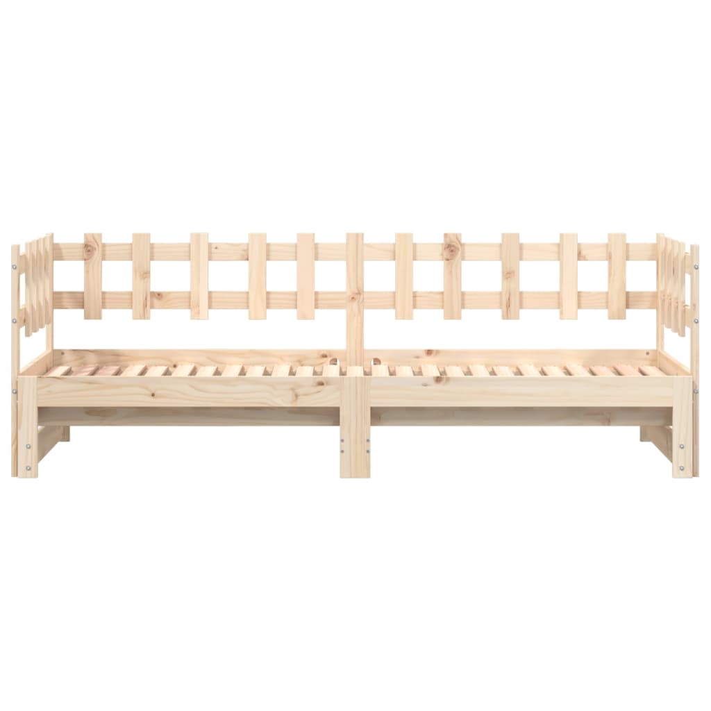 Slaapbank Uitschuifbaar 2X(80X200) Cm Massief Grenenhout 80 x 200 cm Naturel