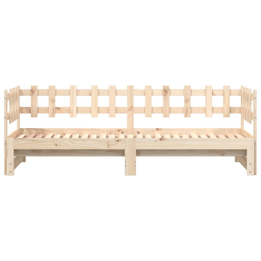 Slaapbank Uitschuifbaar 2X(80X200) Cm Massief Grenenhout 80 x 200 cm Naturel