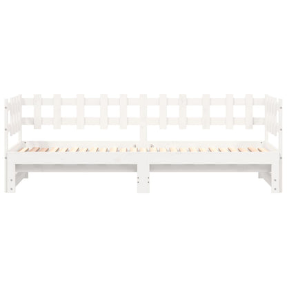Slaapbank Uitschuifbaar 2X(80X200) Cm Massief Grenenhout 80 x 200 cm Wit