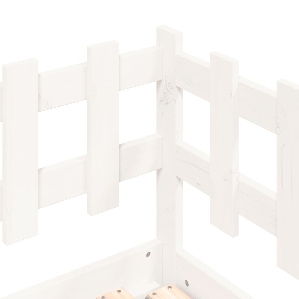 Slaapbank Uitschuifbaar 2X(80X200) Cm Massief Grenenhout 80 x 200 cm Wit