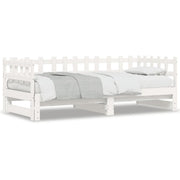 Slaapbank massief grenenhout wit 2x(80x200) cm