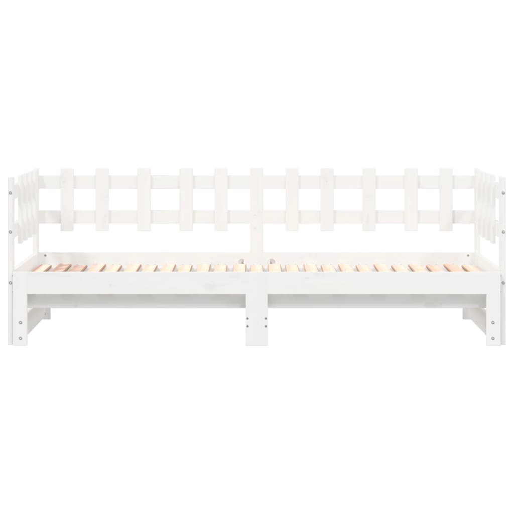 Slaapbank Uitschuifbaar Massief Grenenhout 2X(90X200) Cm 90 x 200 cm Wit