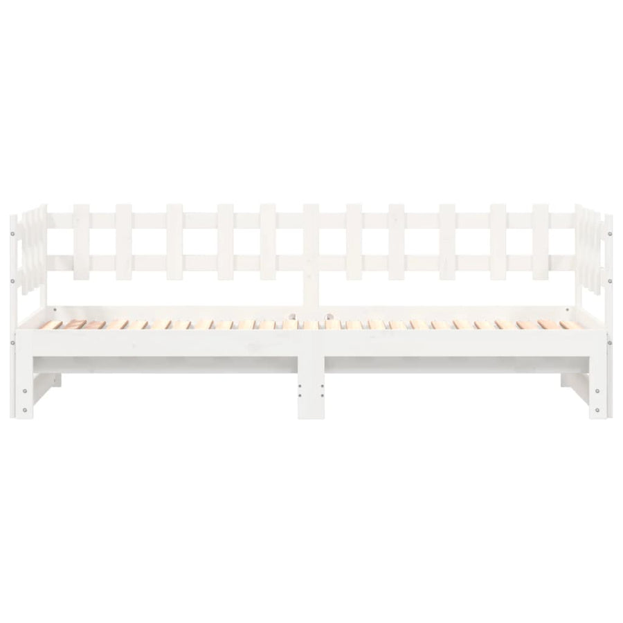 Slaapbank Uitschuifbaar Massief Grenenhout 2X(90X200) Cm 90 x 200 cm Wit