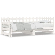 Slaapbank massief grenenhout wit 2x(90x200) cm