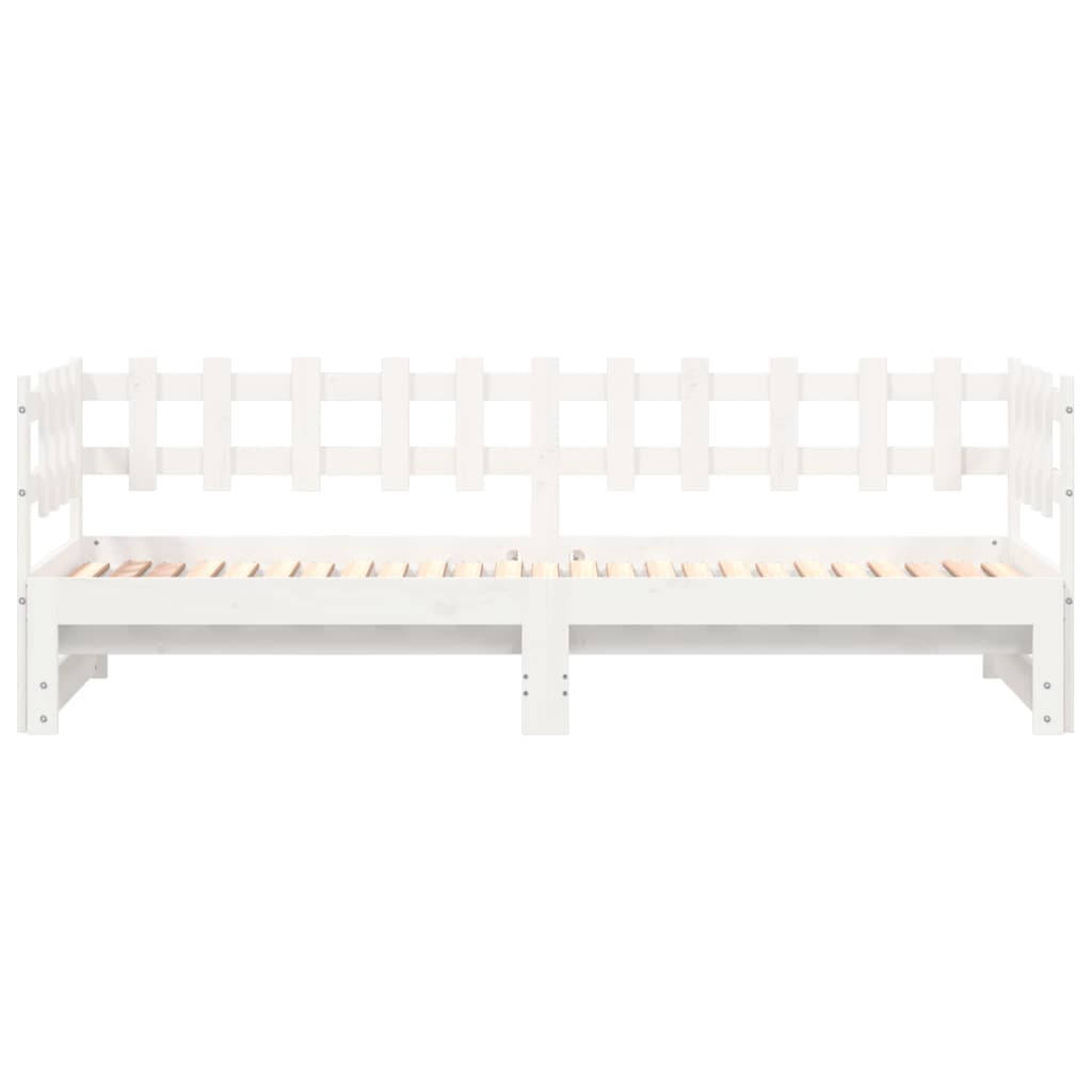 Slaapbank Uitschuifbaar Massief Grenenhout 2X(90X190) Cm 90 x 190 cm Wit
