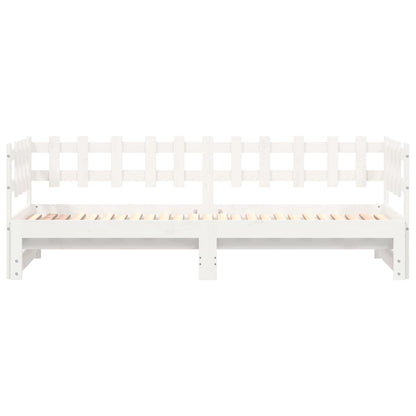 Slaapbank Uitschuifbaar Massief Grenenhout 2X(90X190) Cm 90 x 190 cm Wit