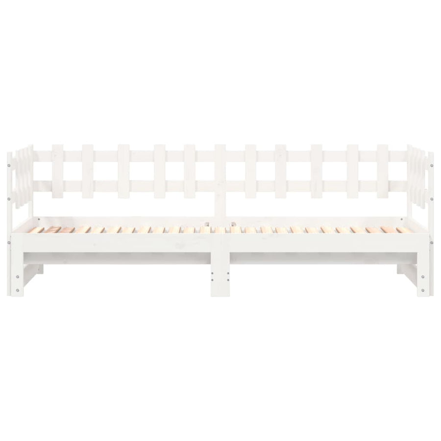 Slaapbank Uitschuifbaar Massief Grenenhout 2X(90X190) Cm 90 x 190 cm Wit
