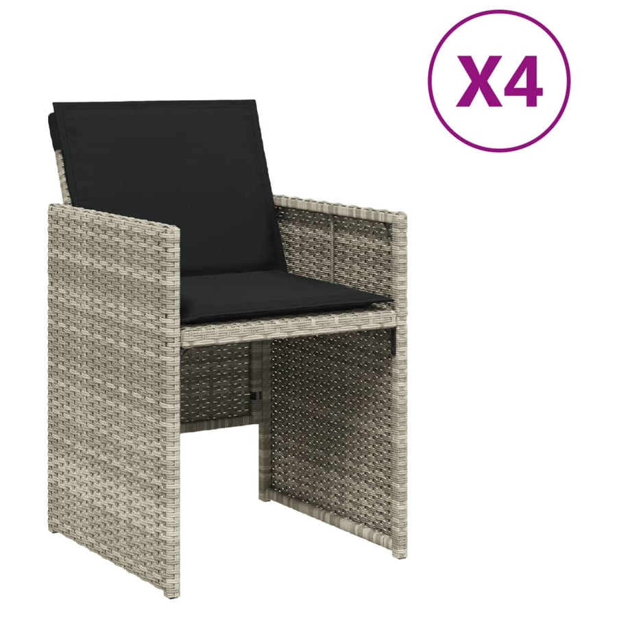 Tuinstoelen Met Kussens Poly Rattan Lichtgrijs