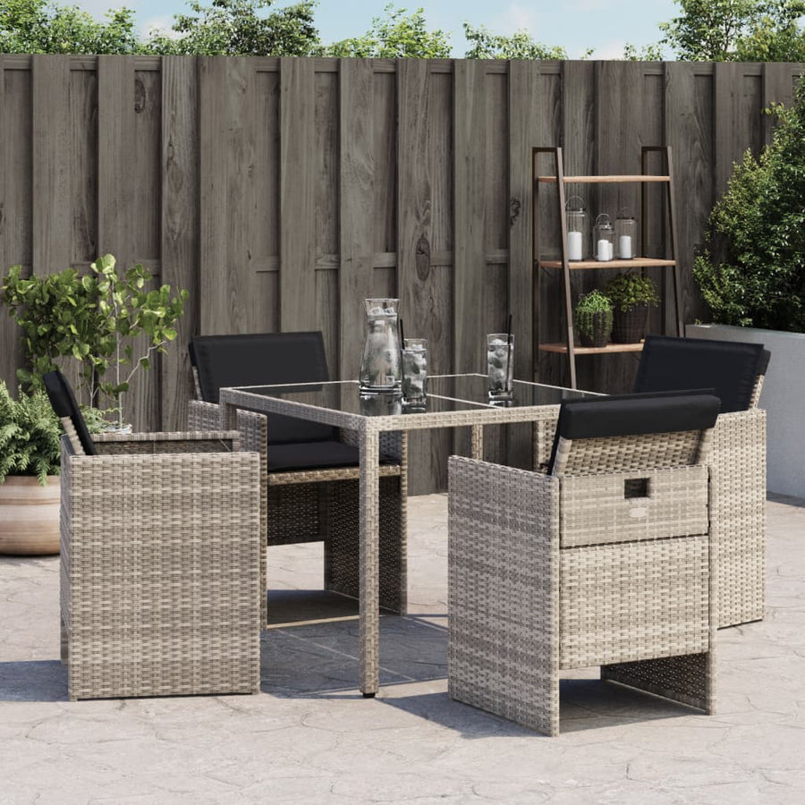Tuinstoelen Met Kussens Poly Rattan Lichtgrijs