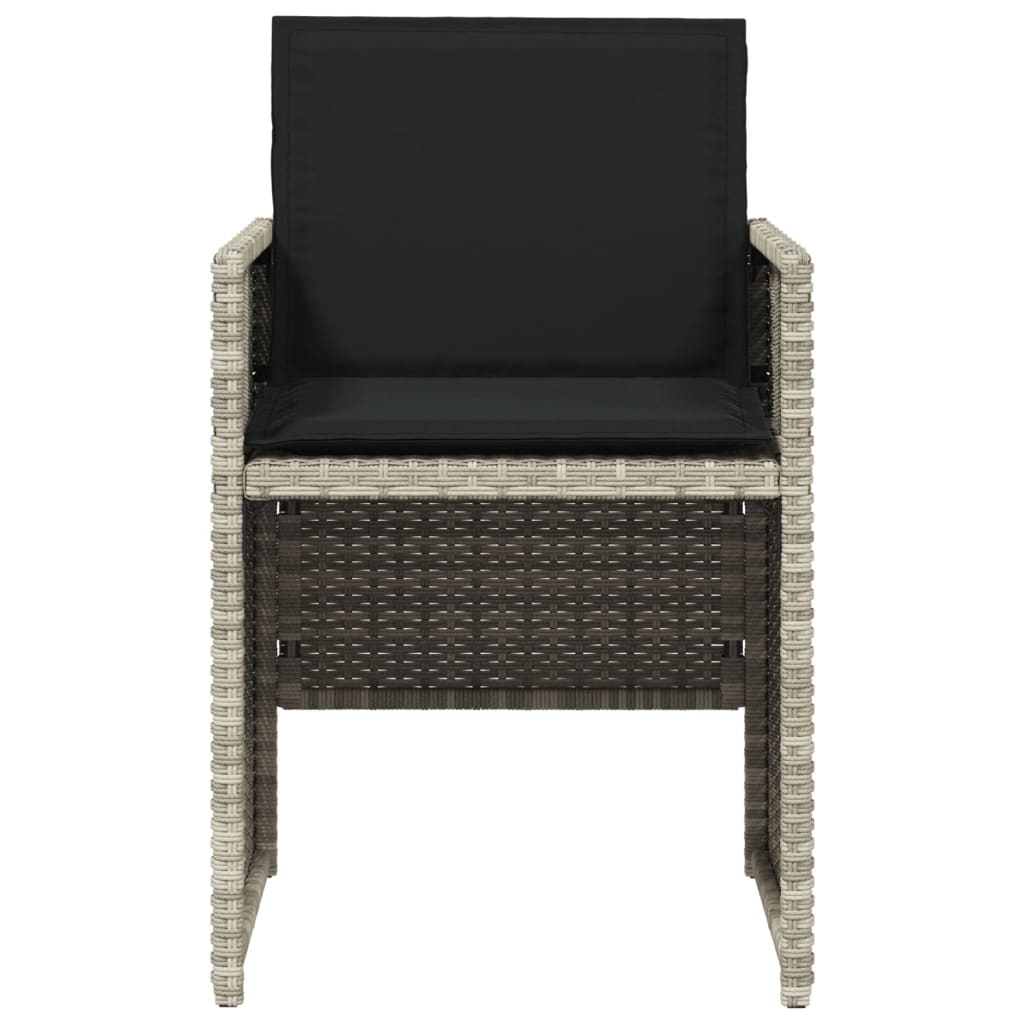 Tuinstoelen Met Kussens Poly Rattan Lichtgrijs