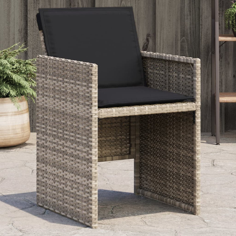 Tuinstoelen Met Kussens Poly Rattan Lichtgrijs