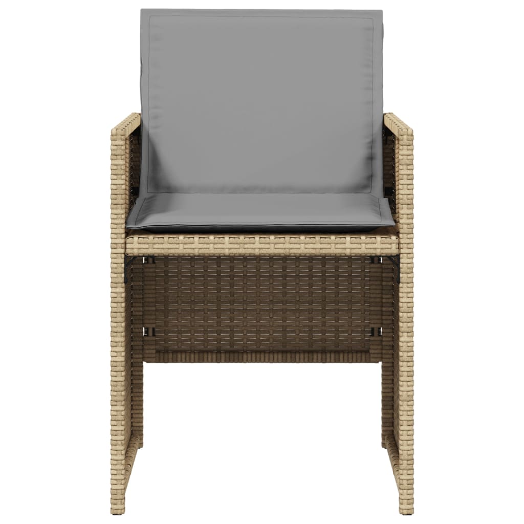 Tuinstoelen 4 St Met Kussens Poly Rattan Gemengd Beige