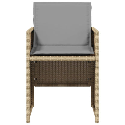 Tuinstoelen 4 St Met Kussens Poly Rattan Gemengd Beige