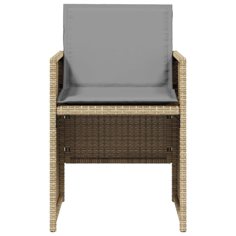 Tuinstoelen 4 St Met Kussens Poly Rattan Gemengd Beige