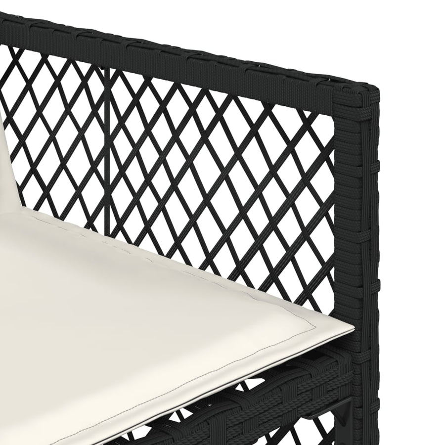 Tuinstoelen 4 st met kussens poly rattan zwart