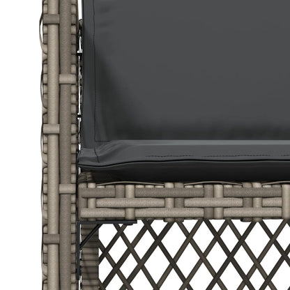 Tuinstoelen 4 st met kussens poly rattan grijs