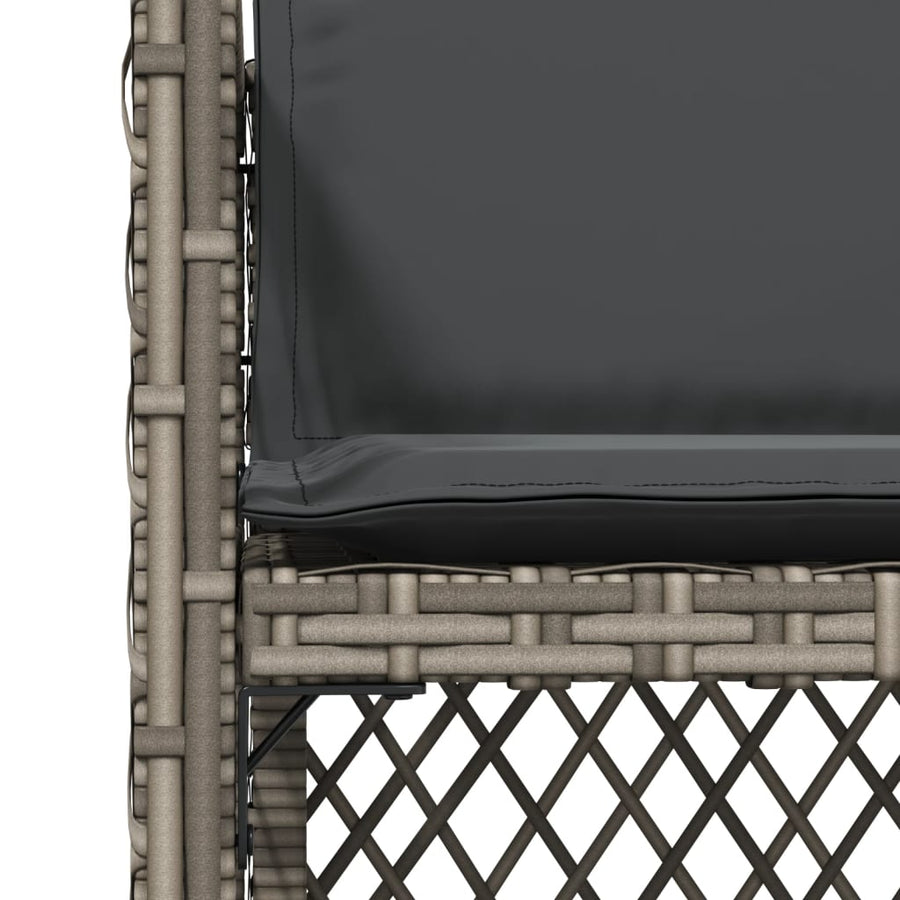 Tuinstoelen 4 st met kussens poly rattan grijs
