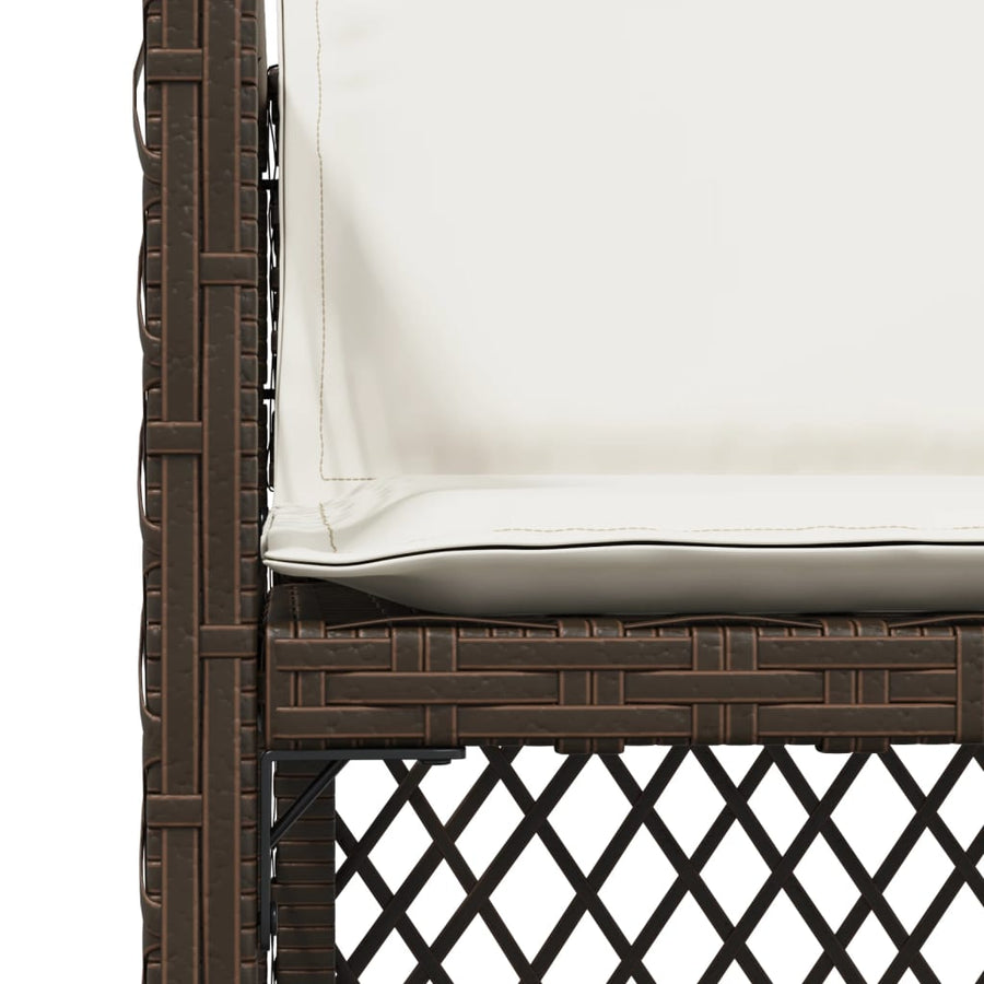 Tuinstoelen 4 st met kussens poly rattan bruin