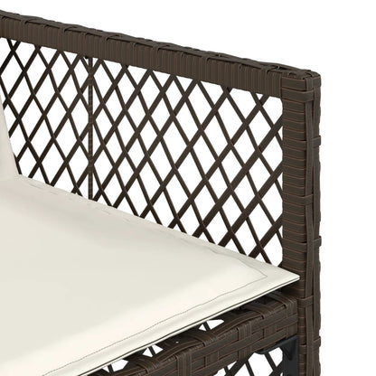 Tuinstoelen 4 st met kussens poly rattan bruin
